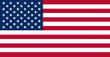 Flag of the United States featuring blue canton with white stars and red and white stripes